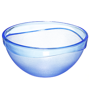 Косметологічна миска для масок пластикова, прозоро-синя середня