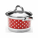 Каструля 4.7 л із нержавіючої сталі German Family GF-2032 Кухонний посуд із багатошаровим індукційним дном, фото 4