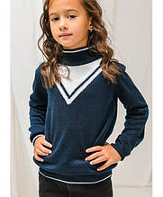 Джемпер для девочки Морячка синий ART KNIT 46, 116-122см, 37