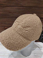 Бейсболка кепка тепла брендова брендова баранчик (Розмір oversize), Капучино