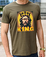 Религиозные футболки с православной символикой Jesus king (Иисус король), христианские мужские футболки