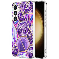 Защитный чехол Deexe Marble Pattern для Samsung Galaxy S24 - Dark Purple
