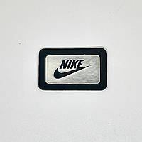 Нашивка Nike Найк 40х25 мм (черная/серебро)