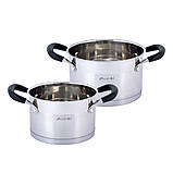 Набір каструль з нержавіючої сталі Kamille KM-5751 4 предмети 2.0л 2.7л Комплект каструль Каструля з кришкою, фото 4