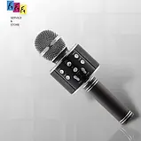 Компактний ручний мікрофон із колонкою ws-858 Bluetooth Караоке мікрофон USB-мікрофон Чорний, фото 3