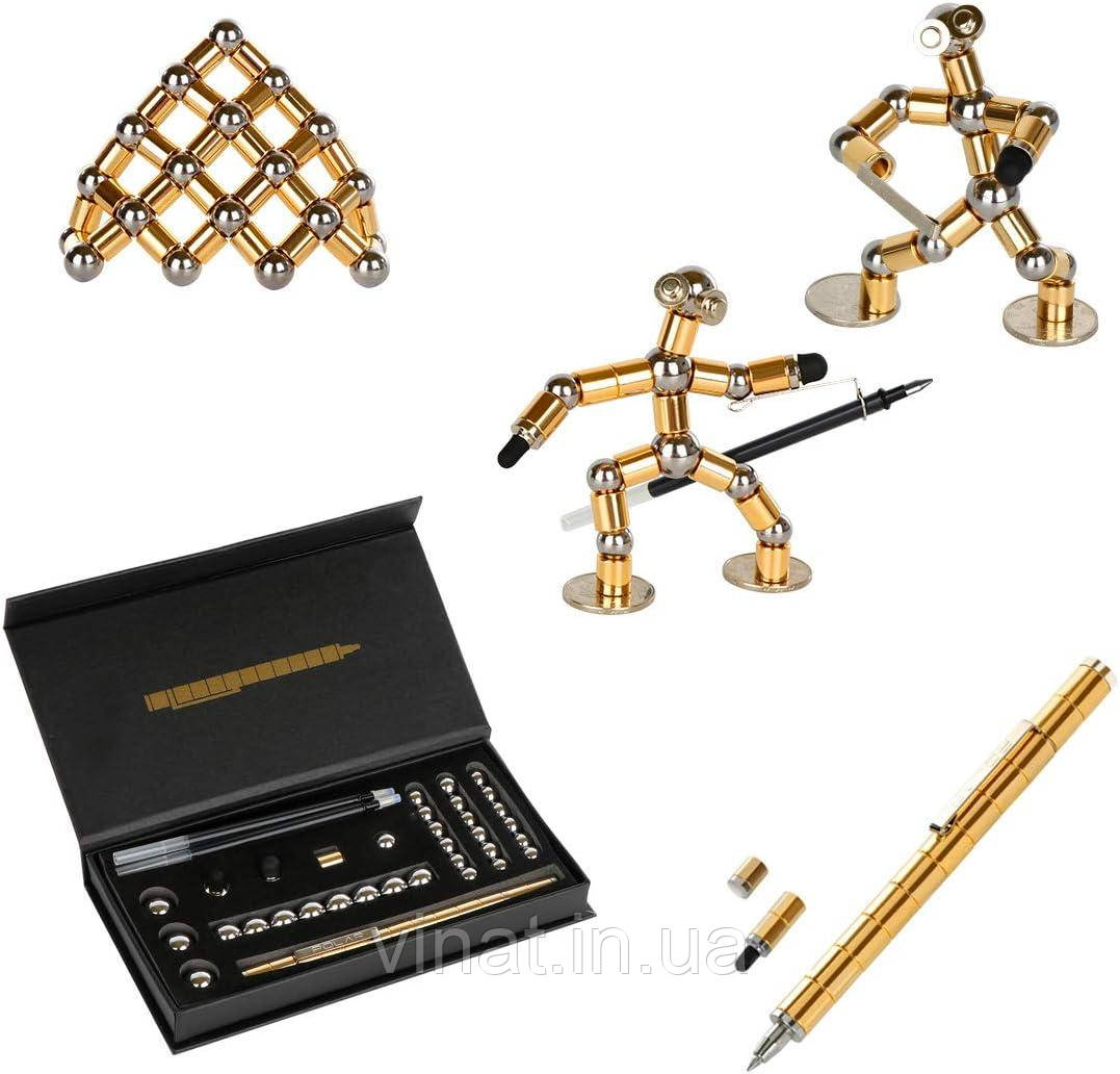 Набір великий магнітна ручка конструктор Polar Pen + стилус Золото/Gold