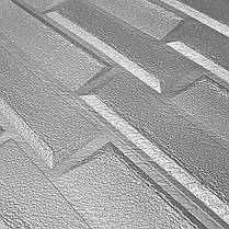 3Д шпалери самоклеючі миючі 3,08м x70см x 5мм на клейовій основі в рулоні сіра кладка, фото 5