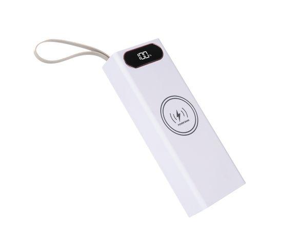 Корпус Multi-powerbank L20 під елементи 18650 (до 20 шт) 22.5+15W з бездротовою зарядкою та ліхтарем (Білий), фото 1