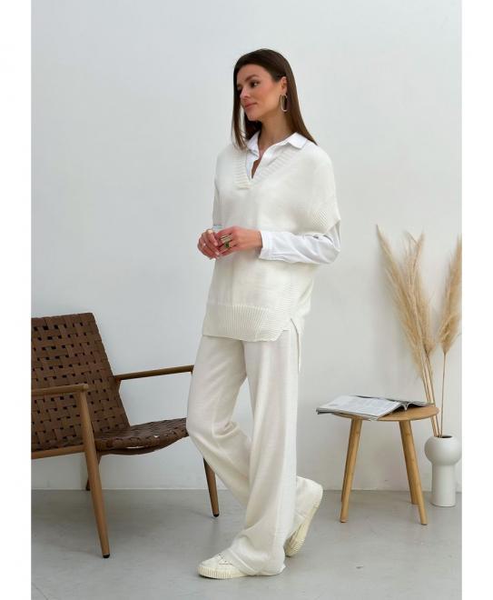 Жилетка вязаная молочная Jolie ART KNIT, фото 1