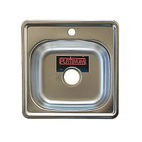 Врізна кухонна мийка з неіржавкої сталі Platinum 4848 Сатин 0.6