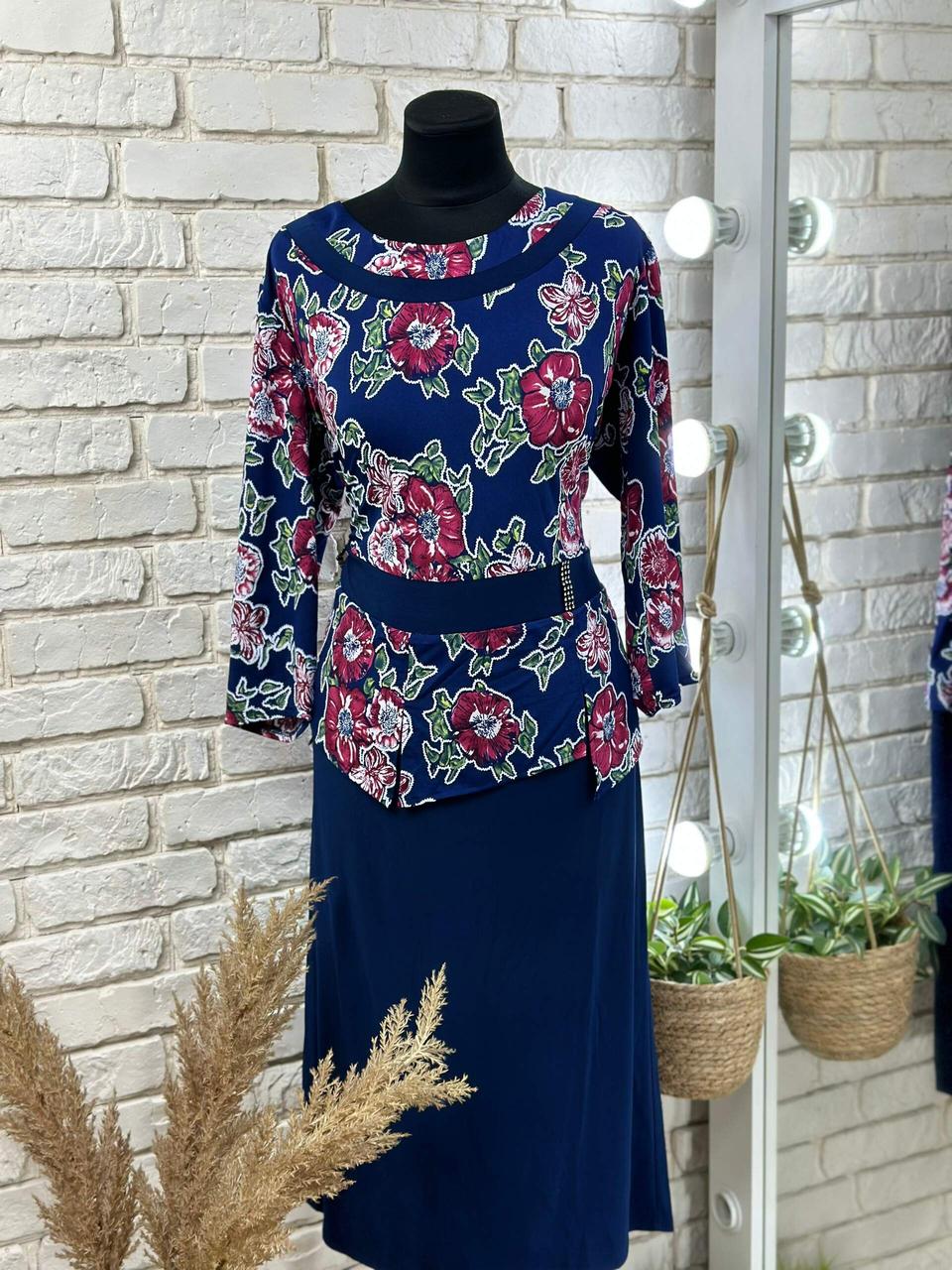 Стильное женское платье, ткань "Трикотаж" 54, 56, 62 размер 54 - фото 2 - id-p2046573993