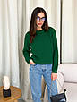 Джемпер изумрудный Cotton ART KNIT, фото 5