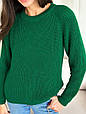 Джемпер изумрудный Cotton ART KNIT, фото 8