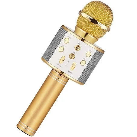 Портативне караоке для дітей та дорослих ws-858 Bluetooth Караоке мікрофон USB-мікрофон Золотий, фото 1