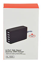 ЗЗП адаптер 220 V 5 USB + кабель живлення (міккі маус), фото 5