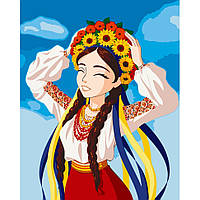 Картина за номерами патріотична Юна українка 40х50 см АРТ-КРАФТ (10056-AC)
