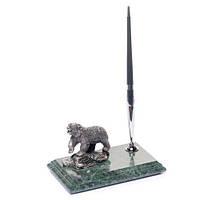 Настольная подставка со статуэткой Медведь для ручки мраморная 540011