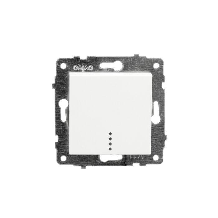 Механізм вимикача 1-кв. з підсвіткою. білий GRANO