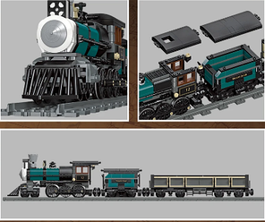 Конструктор Jie Star для дітей "Залізниця 59001" 63 см, паровоз із вагонами 560 деталей., фото 2