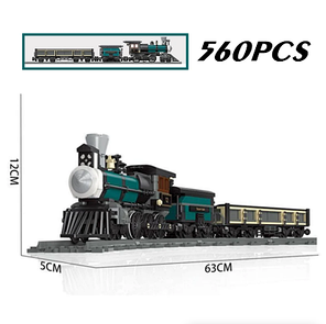 Конструктор Jie Star для дітей "Залізниця 59001" 63 см, паровоз із вагонами 560 деталей., фото 3