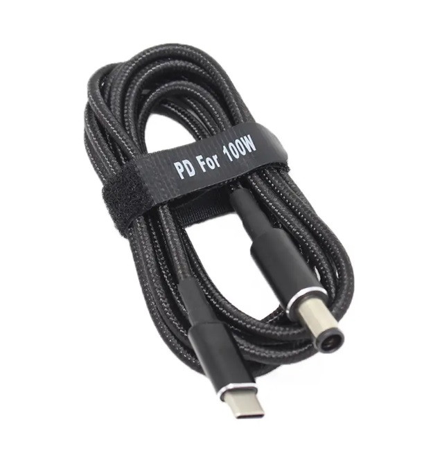 USB Type-C 100W кабель живлення DC 7.4×5.0*0.6 HP для заряджання ноутбука від повербанка USB