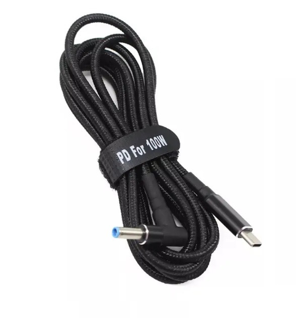 10 шт. USB Type-C кабель DC 4.5×3.0*0.6 HP для заряджання ноутбука 100W від повербанка USB