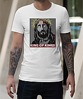 Религиозные футболки с православной символикой King of kings (Kороль королей), христианские мужские футболки