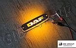 Габаритний ліхтар до вантажівки DAF хромований з логотипом жовтого кольору, фото 5