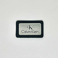 Нашивка Calvin Klein Кельвін Кляйн 40х25 мм (чорна/срібло)