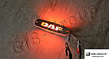 Габаритний ліхтар до вантажівки DAF хромований з логотипом червоного кольору, фото 2
