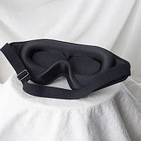 Маска для сну та відпочинку 2в1 з дихаючим ефектом та ефектом пам'яті 3D Slaapmasker Black на 99% блокує світло
