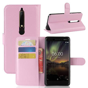 Чохол-книжка Litchie Wallet для Nokia 6 2018 / Nokia 6.1 Світло-рожевий