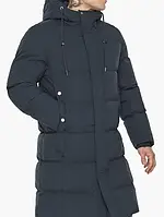 Теплая удобная зимняя мужская графитово- синяя куртка Braggart 49010 размер 50
