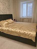 Атласный золотой комплект постельного белья