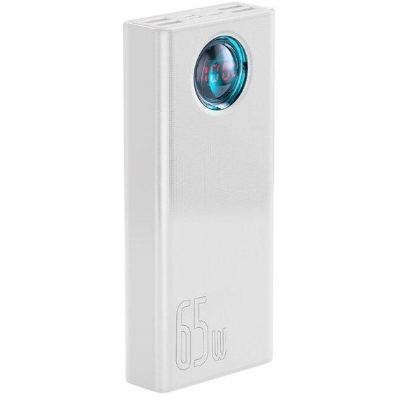 Зовнішній акумулятор Baseus Power Bank 30000mAh Amblight Digital Display Quick Charge 65W White (PPLG-A02)