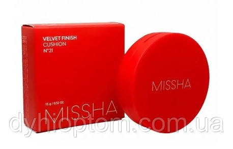 Тональний крем-кушон із матовим фінішем Missha Velvet Finish Cushion SPF50+/PA+++ No21