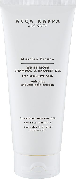 Шампунь Acca Kappa White Moss для чоловіків і жінок — shampoo and shower gel 200 ml, фото 1