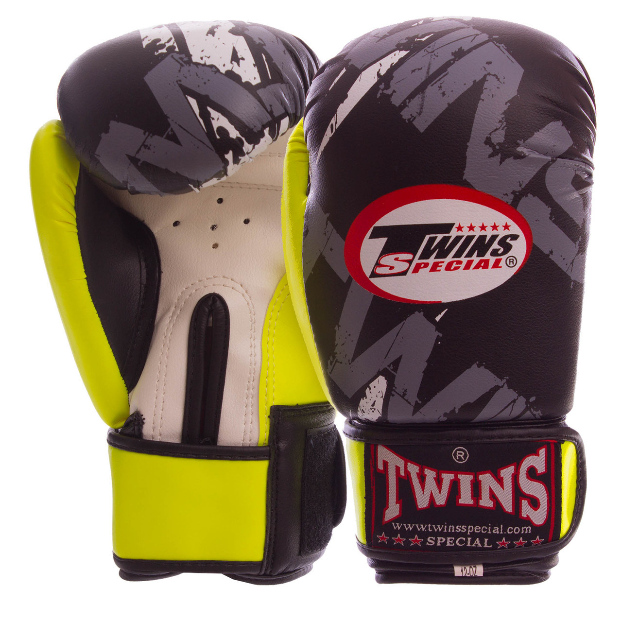 Перчатки боксерские PVC на липучке TWINS TW-2206 салатовые, 10 унций: Gsport 4 - фото 1 - id-p1291313299