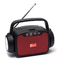 Портативна колонка Радіо + MP3-плеєр EPE FP-95-S Червоний з USB Сонячною панелю Світлодіодним ліхтариком