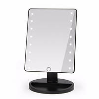 Косметическое Зеркало Large 22 LED Mirror черный и розовый цвет| Зеркало для макияжа с подсветкой! Лучший