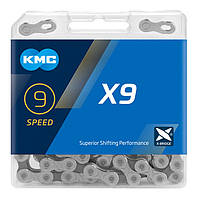 Цепь KMC X9 Silver-Gray для 9 скоростных трансмиссий велосипеда