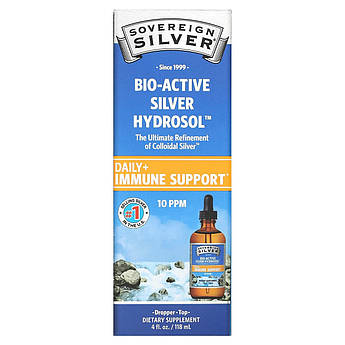 Колоїдне срібло Sovereign Silver Bio-Active Silver Hydrosol для імунітету з дозатором піпеткою 118 мл