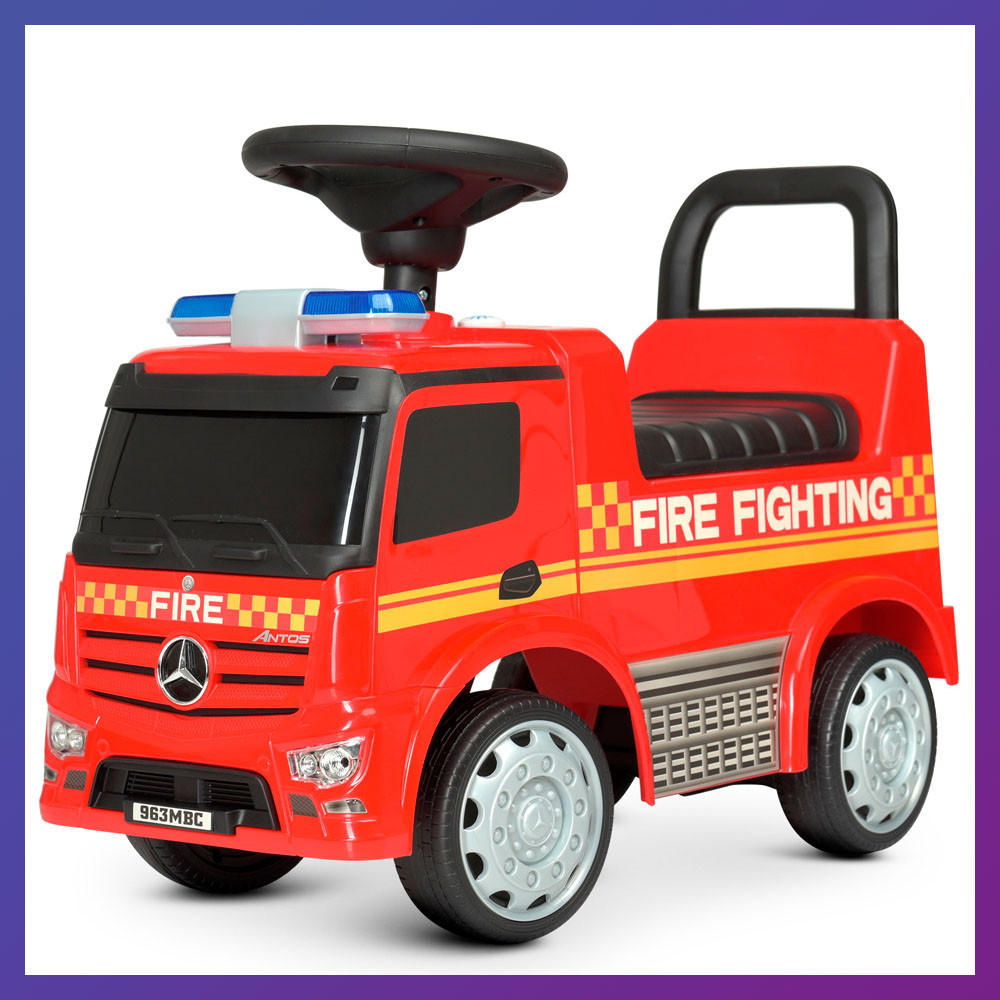 Дитяча каталка-толокар Mercedes Пожежка 657-3 світлові та звукові ефекти