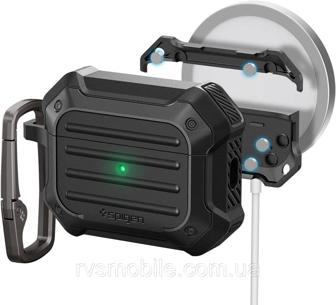 Чохол Spigen для Apple AirPods Pro 2 (2022/2023) - Tough Armor (Mag Fit), Black (ACS05480)