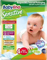 Подгузники Babylino Sensitive, размер 4, макси (8-13 кг), 20 шт.