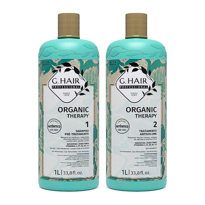 Набір нанопластики G.Hair Organic Therapy Keratin Smoothing Treatment для випрямлення та відновлення волосся 2x1000 мл (заводські)