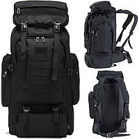 Рюкзак тактический на 80л, 72х34х17см, M13, Черный / Рюкзак с системой Molle / Туристический походный рюкзак