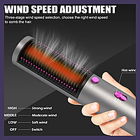 Качественная фен щетка расчёска-выпрямитель брашинг для сушки и укладки волос 2в1 Ramindong стайлер 800Вт SMP