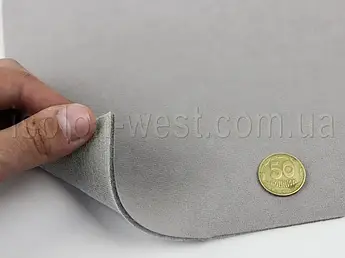 Відріз 0,75м, Автовелюр стельовий Micro S24, колір сіра гавань на поролоні, товщ. 3мм шир. 170см, Туреччина