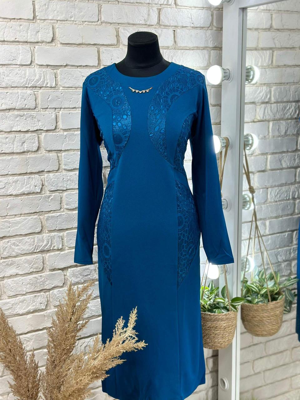 Стильна жіноча сукня, тканина "Дайвінг" 52, 54, 56, 58, 60 розмір 52